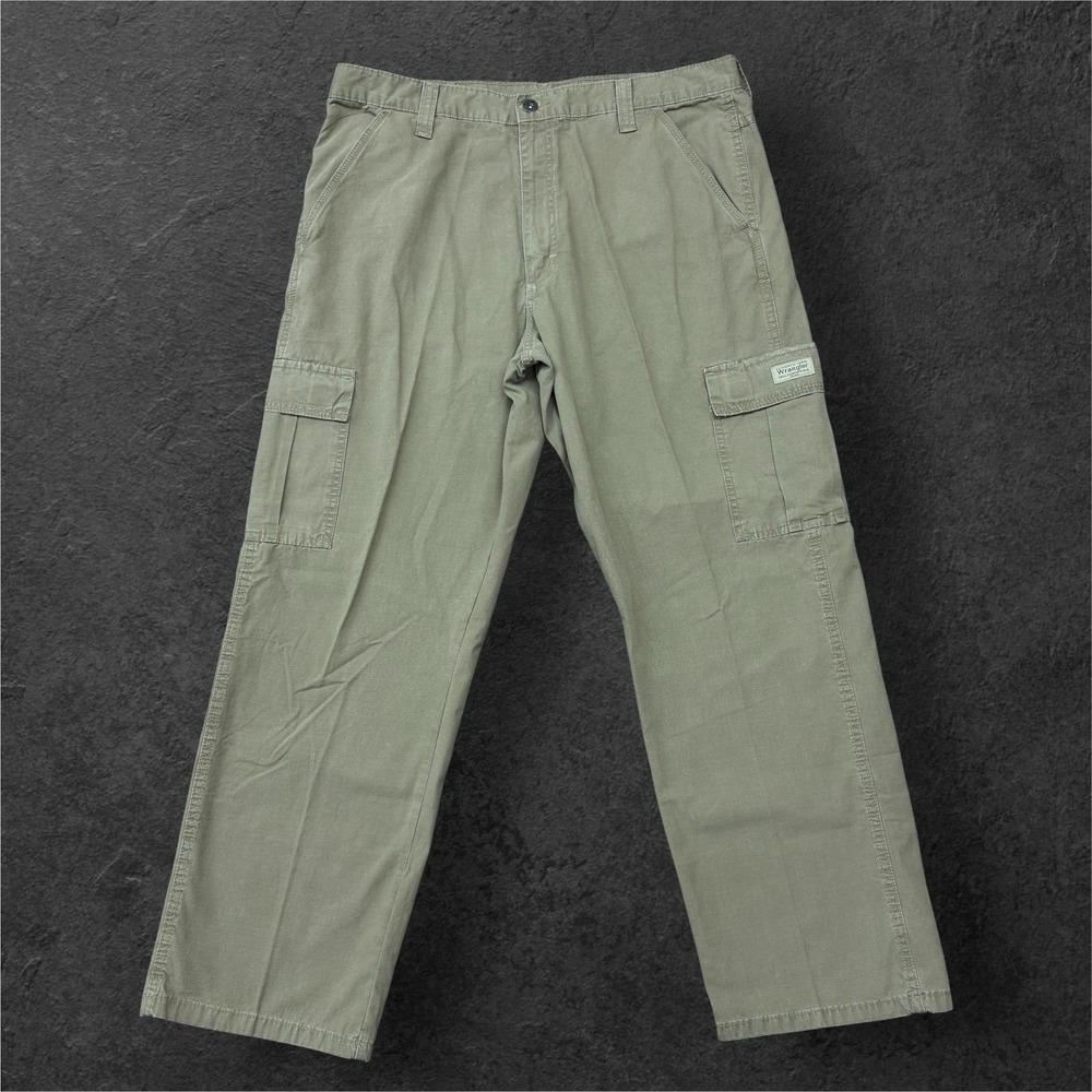 Wrangler Ripstop Cargo Pants Mens 36x30 Olive Loose Fit Utility Workwear NWT